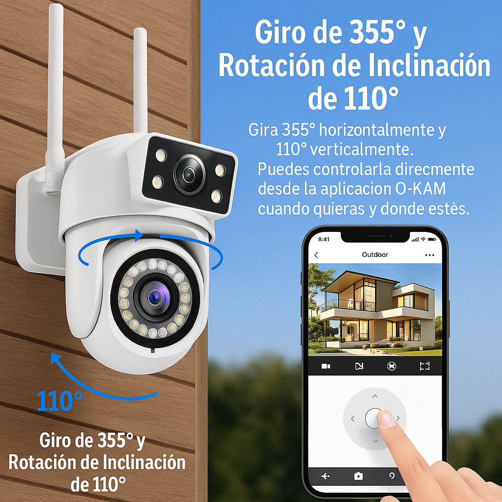 CÁMARA PTZ WI-FI FHD DOUBLE LENTE VISIÓN